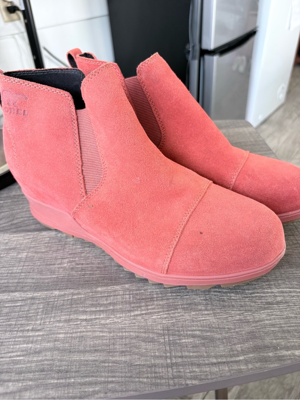 Sorel Coral Suede Chelsea Ankle Boots